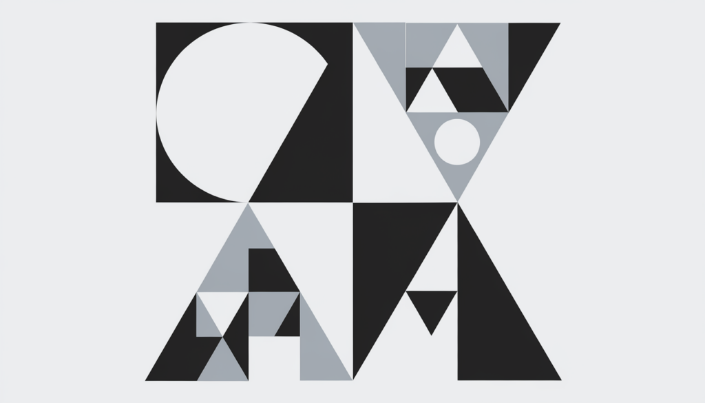 A geometric design uses Gestalt closure and similarity, helping visual perception form complete shapes from abstract parts.